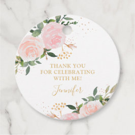 Pink Floral Birthday Bedankjes Labels
