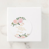 Pink Floral Birthday Bedankjes Labels (In situ)