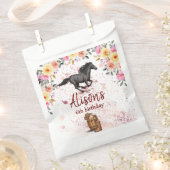 Pink Floral Birthday Horse Birthday Party Bedankzakje (Geknipt)