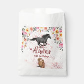 Pink Floral Birthday Horse Birthday Party Bedankzakje (Voorkant)
