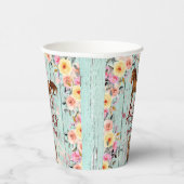 Pink Floral Birthday Horse Birthday Party Papieren Bekers (Rechts)