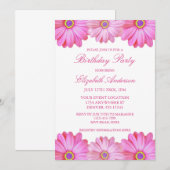 Pink Floral Birthday Kaart (Voorkant / Achterkant)