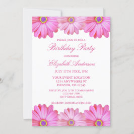 Pink Floral Birthday Kaart