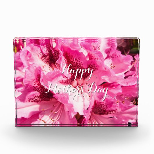 Pink Floral Bliss - Gepersonaliseerde Moederdag Fotoblokken (Voorkant)