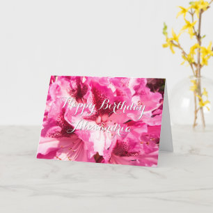 Pink Floral Bliss - Gepersonaliseerde Verjaardag K Kaart