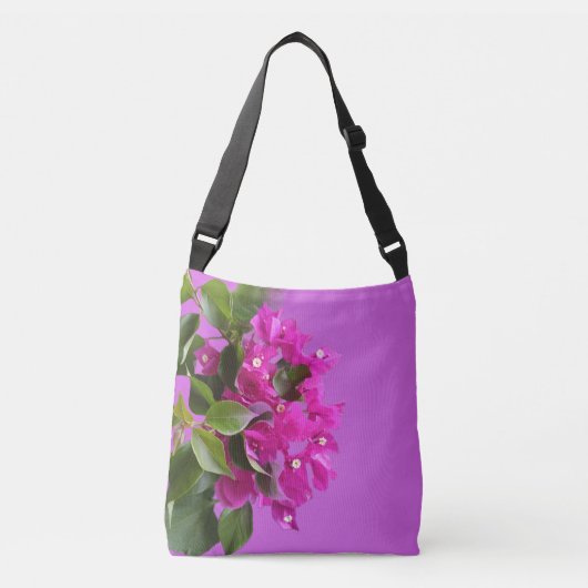 Pink Floral Bloom Crossbody Tas (Voorkant)