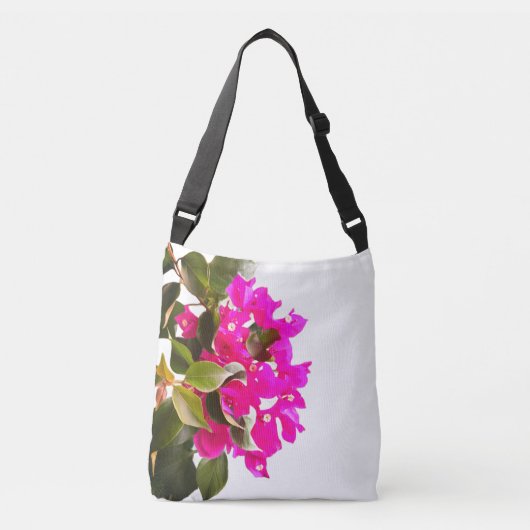 Pink Floral Bloom Crossbody Tas (Voorkant)