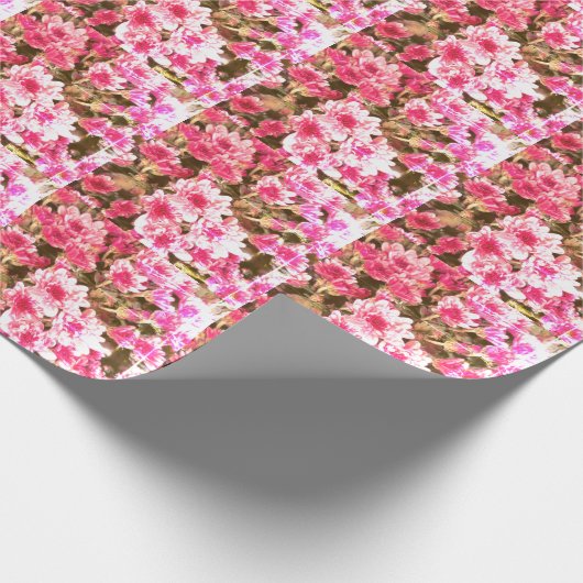 Pink Floral Bloom Pattern – Soft Botanical Design Cadeaupapier (Hoek)