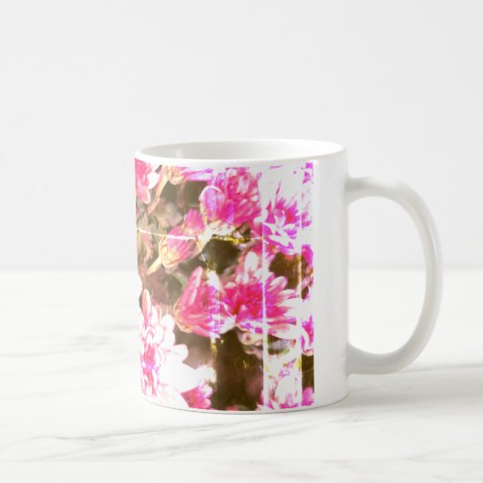 Pink Floral Bloom Pattern – Soft Botanical Design Koffiemok (Rechts)