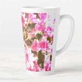 Pink Floral Bloom Pattern – Soft Botanical Design Latte Mok (Rechts)