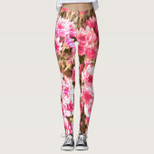 Pink Floral Bloom Pattern – Soft Botanical Design Leggings (Voorkant)