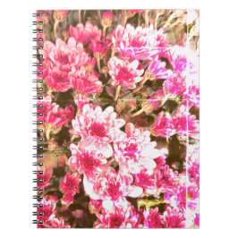 Pink Floral Bloom Pattern – Soft Botanical Design Notitieboek
