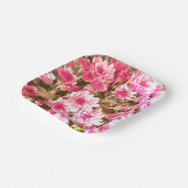 Pink Floral Bloom Pattern – Soft Botanical Design Papieren Bordje (Gebogen)