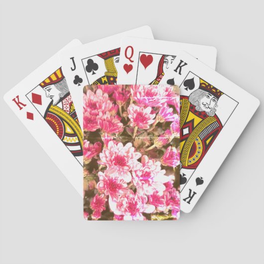 Pink Floral Bloom Pattern – Soft Botanical Design Pokerkaarten (Achterkant)