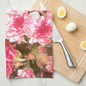 Pink Floral Bloom Pattern – Soft Botanical Design Theedoek (Quarter Fold)