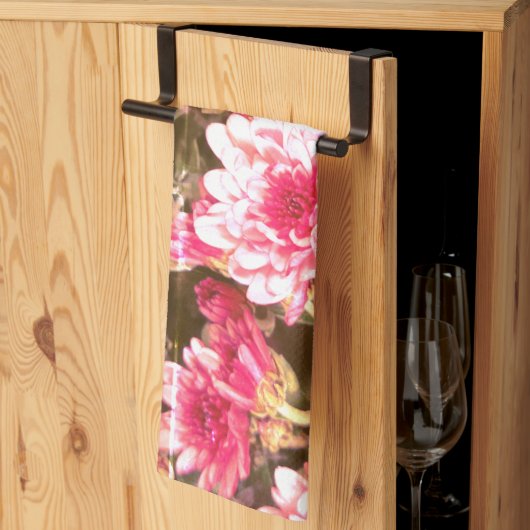 Pink Floral Bloom Pattern – Soft Botanical Design Theedoek (Derde Gevouwen)