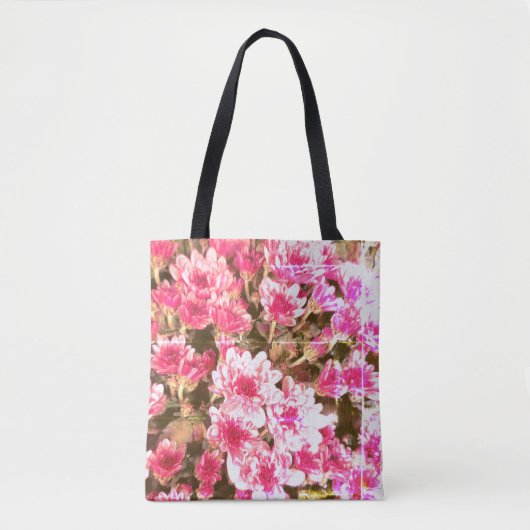 Pink Floral Bloom Pattern – Soft Botanical Design Tote Bag (Voorkant)