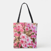 Pink Floral Bloom Pattern – Soft Botanical Design Tote Bag (Achterkant)