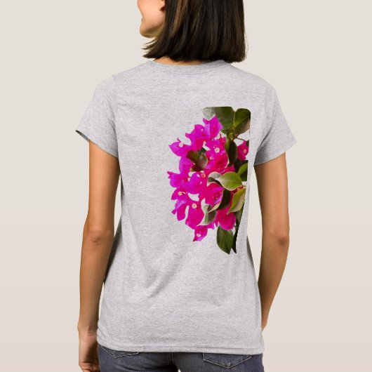 Pink Floral Bloom T-shirt (Achterkant)