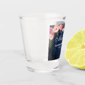 Pink Floral Blue Wood Bachelorette Party Shot Glas (Links)