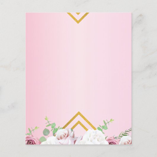Pink Floral Blush geometric Save the Date (Achterkant)