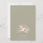 PInk Floral Boho Rustic Wedding Kaart (Achterkant)