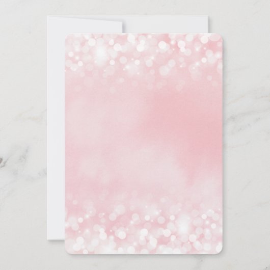 Pink Floral Bokeh Birthday Party Kaart (Achterkant)