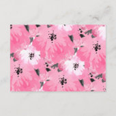 Pink Floral Books for Baby Shower  Informatiekaartje (Achterkant)