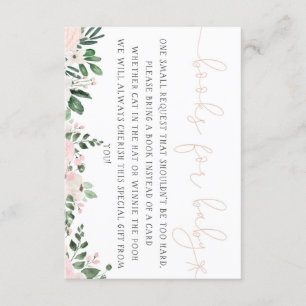 Pink Floral Books voor Baby shower met Baby kaart