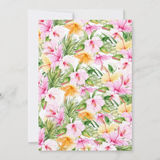 Pink Floral Born Two Be Wild Oerwoud Birthday Girl Kaart (Achterkant)