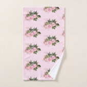 PINK FLORAL BOTANICAL BATHROOM TOWEL SET BAD HANDDOEK (Handdoek)