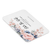 Pink Floral Botanical Wedding Save the Date Magneet (Rechterzijde)