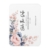 Pink Floral Botanical Wedding Save the Date Magneet (Verticaal)