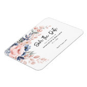 Pink Floral Botanical Wedding Save the Date Magneet (Linkerzijde)