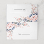 Pink Floral Botanical Weduwgoedkaart Plaatskaartje (Buitenkant ongevouwen)