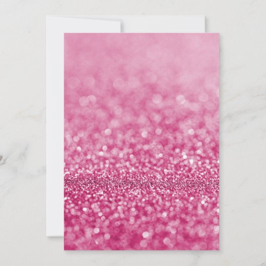 PINK FLORAL BOUQUET GLITTER BIRTHDAY KAART (Achterkant)