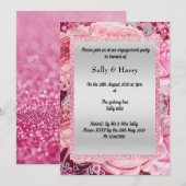 PINK FLORAL BOUQUET GLITTER BIRTHDAY KAART (Voorkant / Achterkant)