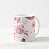 Pink Floral Bouquet Koffiemok (Voorkant rechts)