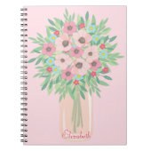 Pink Floral Bouquet Notitieboek (Voorkant)