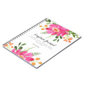 Pink Floral Bouquet Personalized Scriptjournaal Notitieboek (Linkerzijde)