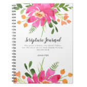 Pink Floral Bouquet Personalized Scriptjournaal Notitieboek (Voorkant)