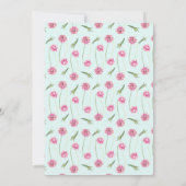 Pink Floral Bouquet Quinceanera Uitnodiging (Achterkant)