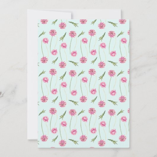 Pink Floral Bouquet Quinceanera Uitnodiging (Achterkant)