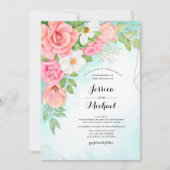 Pink Floral Bouquet Roos Tulip Anemone Wedding Kaart (Voorkant)