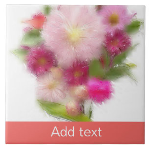 Pink Floral Bouquet Tegeltje
