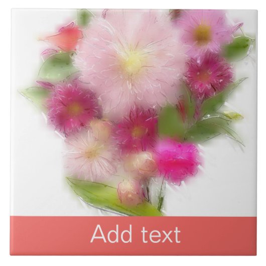 Pink Floral Bouquet Tegeltje (Voorkant)