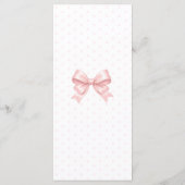 Pink Floral Bow Coquette Baby Girl Shower Menu (Achterkant)