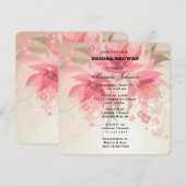 Pink Floral Bridal Kaart (Voorkant / Achterkant)