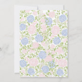 Pink  Floral Bridal Shower Invitation Kaart (Achterkant)