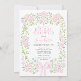 Pink  Floral Bridal Shower Invitation Kaart